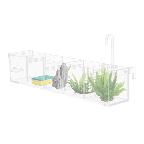 5 Grides Fish Tank Filter Transparent Acrylic Filter Box 5 in 1 Aquarium Overflow Box Canister Filters for Aquarium for Restaurant Home Hotel (5 Grides)