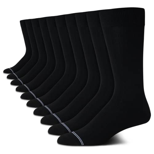 Nautica Mens Dress Socks - 10 Pack Breathable Stretch Crew Socks for Men for Work Business and Formal Wear (Sizes: 6-12.5)