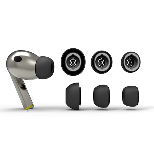 Ohrstöpsel für Samsung Galaxy Buds 3 pro - Silikon Ohrstöpsel für Samsung Buds 3 pro, Kompatibel mitgalaxy Buds 3 pro Ersatzzubehör, Schwarz L/M/S (3 Paar) (S/M/L)