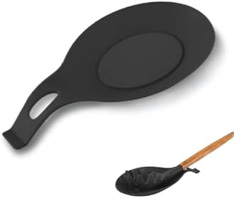 Flexible Silicone Kitchen Spoon Rest - Almond Shaped, Heat Resistant, Reusable Holder