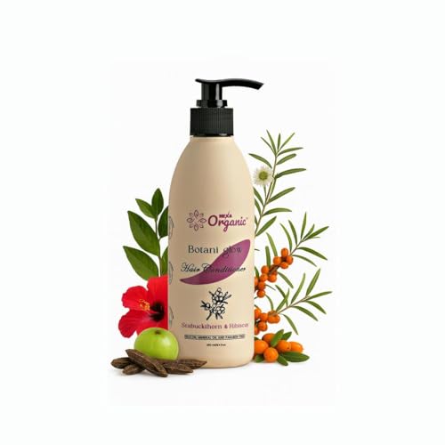 Image of Botani Glow Hair Conditioner- With Seabuckthorn, Hibiscus, Aloe Vera & Wheat Protein | Reduces Hair fall, Adds Volume, Repairs Damaged Hair, Revives Dull Hair with Frizz-Free Smoothness & Healthy Sheen | Paraben-Free |250 ml