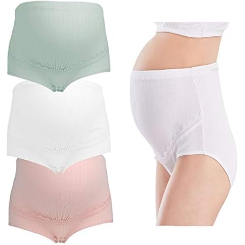 LOVELYBOBO 3 Pack Women's Seamless Over Bump Maternity Underwear high Waist Pregnancy Panties Cover