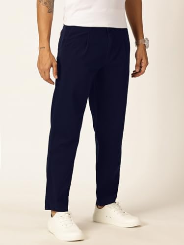 Image of Thomas Scott Men's | Solid | Light Weight | Breathable Fabric | 4 Pocket | Mid Rise | Relaxed Fit | 100% Cotton | Button Waist | Chino Trouser | Pants