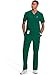 Cherokee Infinity Mens V-Neck Scrub Top Modern Fit, 3 Pockets, Rib-Knit Back Panels, Moisture-Wicking 360° Stretch - CK900A, S, Hunter Green