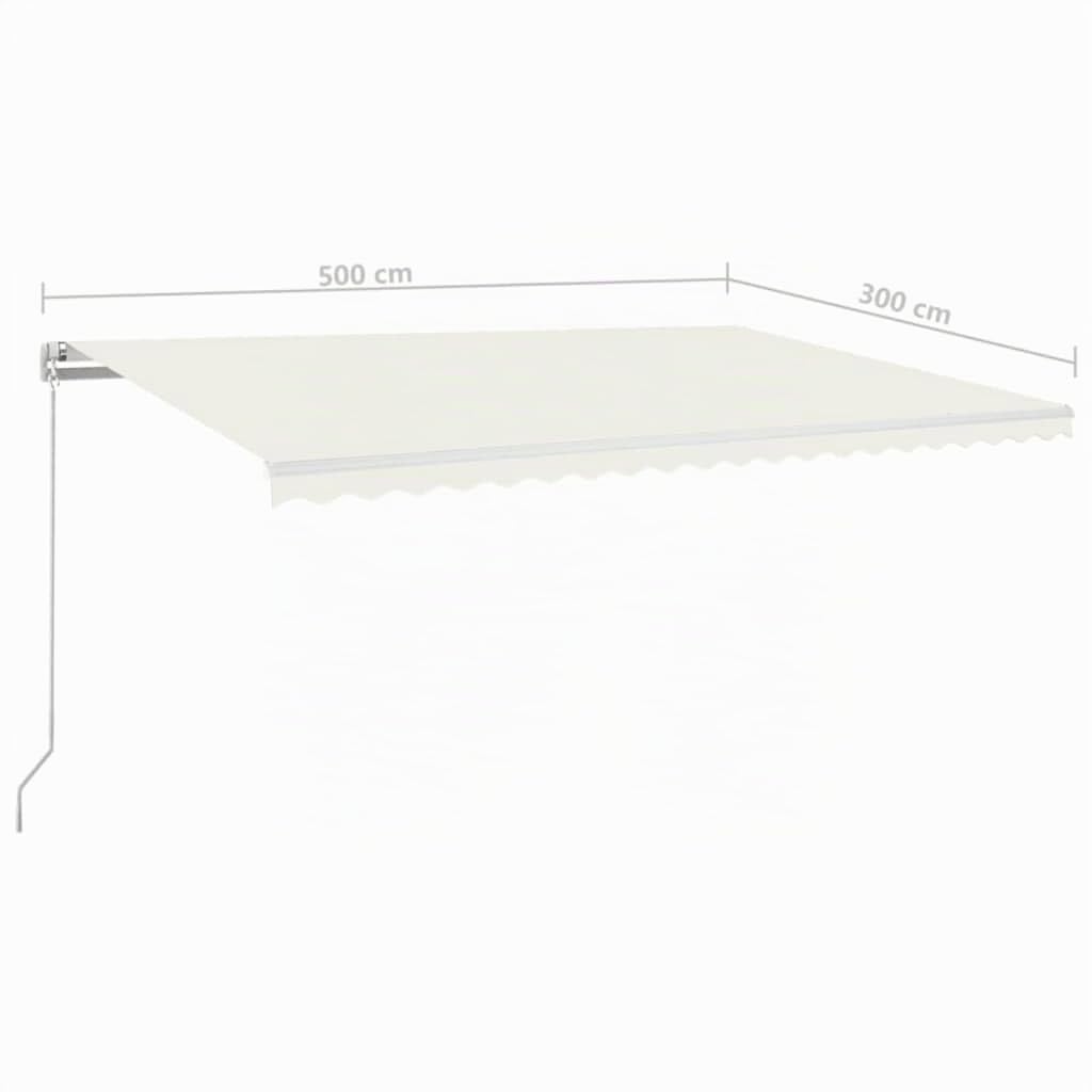 vidaXL Tenda da Sole Retrattile Manuale 500x300 cm Crema
