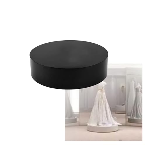 Présentoir rond sur socle en bois blanc pour magasin de vêtements et vitrine