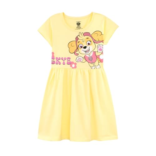 Image of Nap Chief Kids Official Cartoon Characters Printed Cotton Dress for Girls, Fit & Flare Summer Dress for Casual Wear