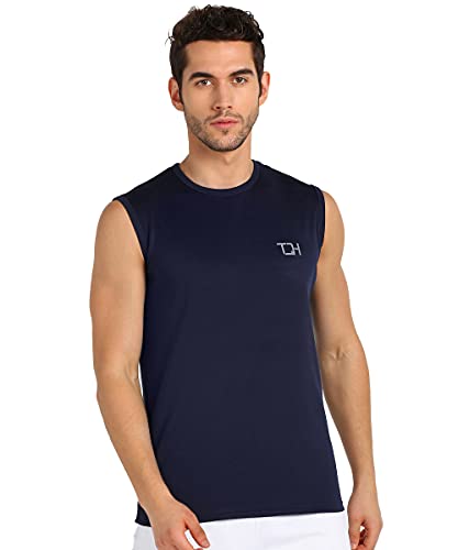 Image of TQH Sleeveless T Shirts for Men | Vest for Men | Tank Top Man | Sando for Man | Men's Sleeveless Gym Vest Round Neck Solid Casual T-Shirt for Workout Running Sports Beach