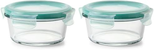 OXO Good Grips 2 Cup Smart Seal Glass Round Food Storage Container (Pack of 2) - Thumbnail 2