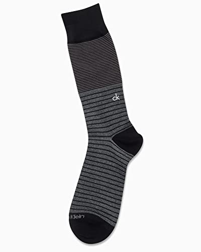Calvin Klein Men's Socks - Luxury Cotton Blend Dress Socks, Size 7-12, Black Pattern #TOP3