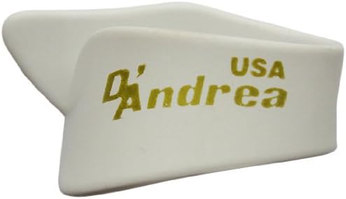 D'Andrea R373 LG WHT Plastic Thumb Picks, 12-Piece, White, Large