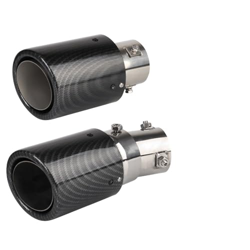 Échappement voiture universel carbone courbe 63mm 65mm embout tuning bleu