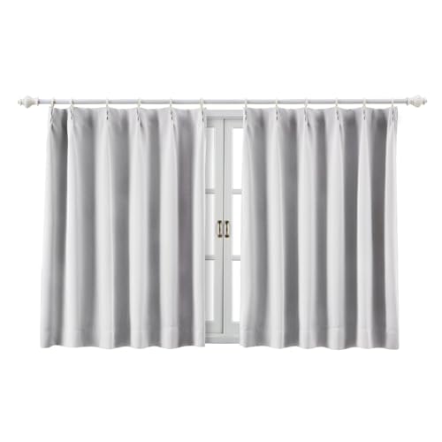 カーテン 幅100cm×丈110cm 2枚組 - 遮光1級 断熱 防寒 窓 寒さ対策 防音 遮音 ドレープカーテン 小窓用 UVカット 昼夜目隠し 子供部屋 寝室 リビング用，アイスグレー