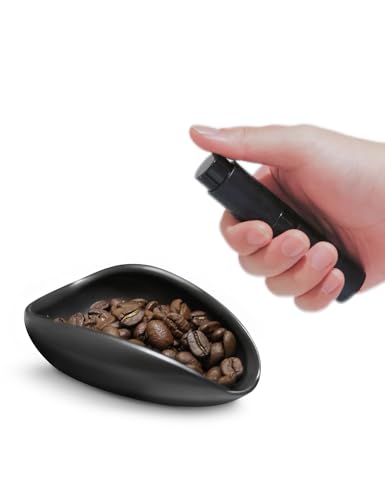 Coffee Bean Dosing Cup and Spray Bottle Set, Ceramic Single Dosing Tray for Coffee&Tea, Dosing Vessel Espresso Accessories for Coffee Bar, Black