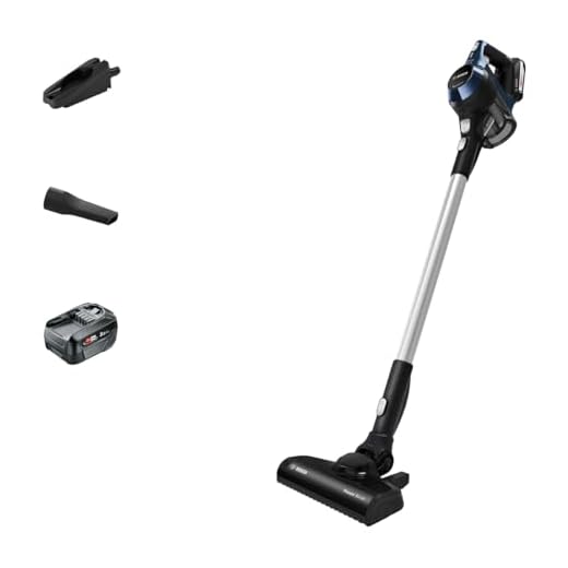 Bosch BBS611GB Unlimited 6 Cordless Stick Vacuum Cleaner with Accessories and Docking Station, Ultra Lightweight Design, 1 x Interchangeable 18V Battery, 30 Minutes Run Time, Blue