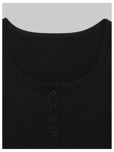 SOLY HUX Women's Long Sleeve Henley Shirts 3 Packs Button Down Scoop Neck Fitted Tees Tunic Tops4