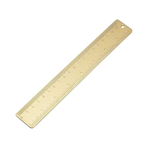 Règle en laiton de 20 cm en métal doré durable pour calligraphie et dessin de précision