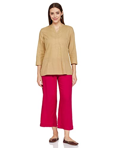 Image of BIBA Women Rayon Regular Solid Pants