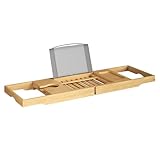 Bath Dreams Bamboo Bathtub Caddy Tray with Extending Sides
