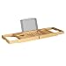 Bath Dreams Bamboo Bathtub Caddy Tray with Extending Sides