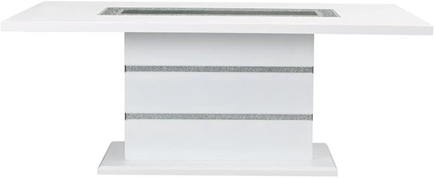 Acme Elizaveta Rectangle Dining Table in Gray and White High Gloss