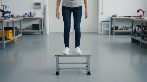 Image of MILAD Stainless Steel Small Stool for Home, Kitchen, and Office - Heavy Duty Sitting & Step Stool for Bathroom, Living Room, and Outdoor Use (33 L x 20 W x 22 H CM's)