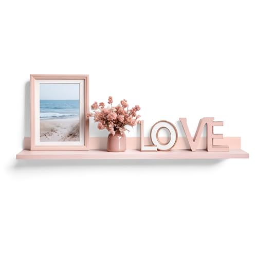Image of InPlace Pink Picture Ledge Shelf, 24 inch W x 4.5 inch D x 3.5 inch H, 9605012E