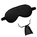 dressfan Antifaz Máscara para Dormir de Seda Natural Anti-luz,Máscara para Los Ojos con Correa Elástica,Algodón Relleno,Mujeres y Hombres,Viajes/Siestas/Trabajo por Turnos,Negro