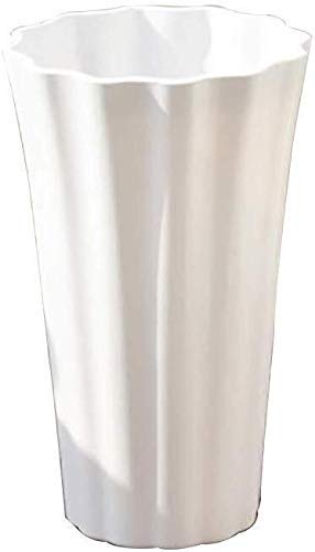 Vase en plastique imitation céramique blanc incassable pour plante fleur et hydroponie