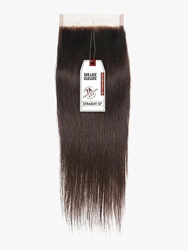 Sensationnel bare and natural hair - straight 5x5 closure unprocessed virgin humanhair bundles (10", NATURAL)