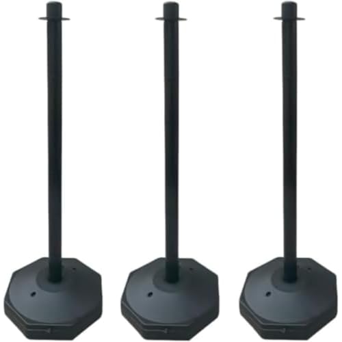 パーキングポール 2/3 個セット|注水式ベース(充填可能)olkljdg|駐車場/建設現場用 トラフィックバリア|安全封鎖支柱・デリニエーター|ポータブル設計 トラフィック誘導対応 (3個入り,ブラック)