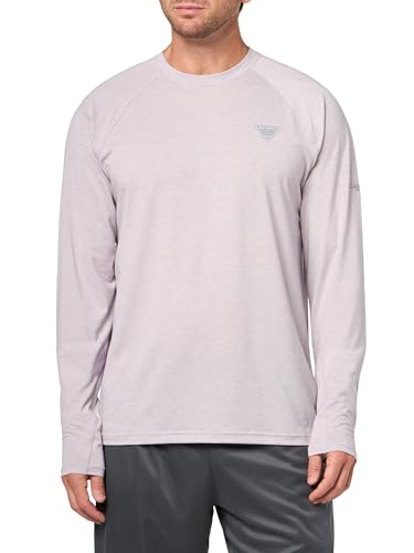 Columbia Mens PFG Uncharted Long Sleeve Shirt, Lavender Pearl Heather, X-Small