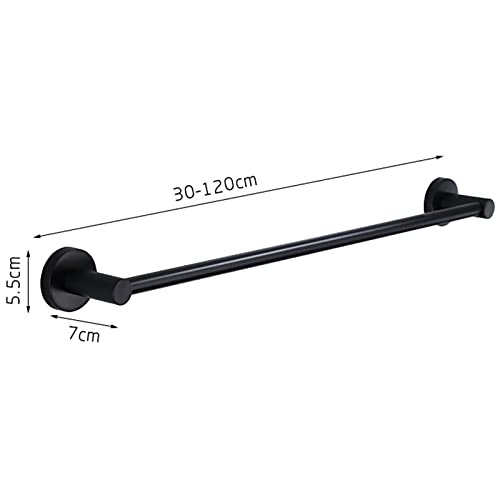 Porte-serviettes mural noir extensible 30-120cm acier inoxydable étanche