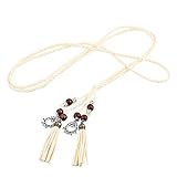  Xiang Ru Ceinture Corde en Tressé à Nouer Bohémien Jolie pour Femme Beige