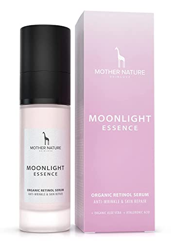 Retinol Serum mit BIO Aloe Vera für Gesicht & De­kolle­té - Veganes Anti Aging Gesichtsserum mit Hyaluronsäure & Bakuchiol- NATURKOSMETIK - Porenverfeinerndes Anti Falten Serum mit Vitamin A - 30ml Cover