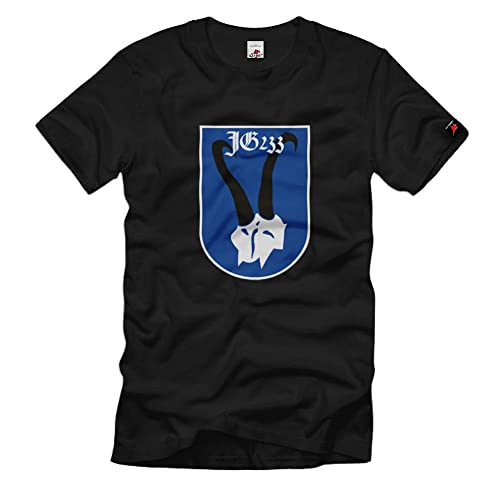 T-shirt militaire allemand JG233 Jagdgeschwader 233 noir XXXXXL #2475