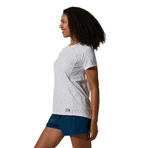 Mountain Hardwear Manga curta feminina Standard Crater Lake com estampa Fogbank Checks, GG
