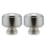 BLASTHOME® Luxury Layers Knob Finials – Fits Only Signature Collection Curtain Rods (Rod Not Included) - Premium Quality, Heavy Metal – Set of Two – Brushed Nickel Finish