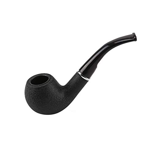 Shoze Wooden Tobacco Smoking Pipe Set Bent Ebony Smoking Pipe with Pipe Stand Holder, Smoking Accessories & Wrapped with Gift Box 15cm