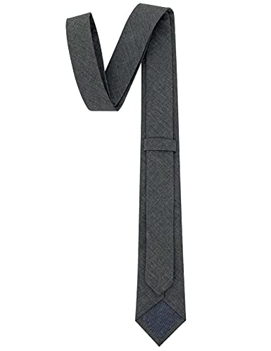 Image of Kebocis Mens Solid Color Cotton Necktie for Men