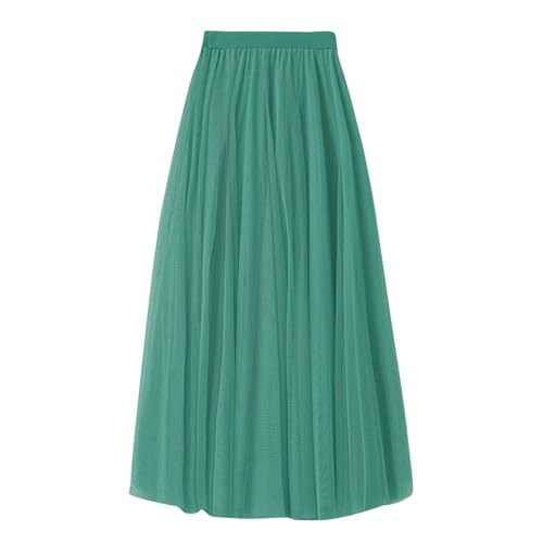 Falda de longitud media para mujer, fiesta de baile, línea A, falda de tul negra, vestido de carnaval, falda de tul para adultos, color rojo, BU1, 66