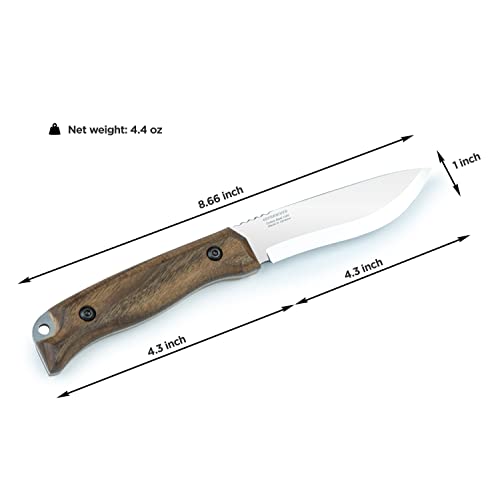 Bps Knives Hk1S - Handmade Carbon Steel Knife - Fixed Blade Full Tang Hunting Knife - Camping Bushcraft Knife With Leather Sheath - Scandinavian Sharpening Camp Knife #TOP4