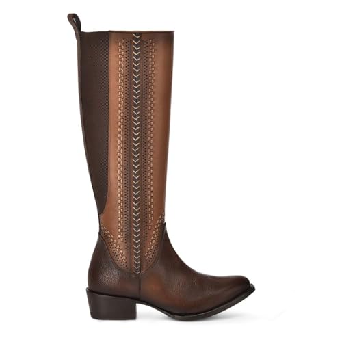 Cuadra Women's Tall Boot with Bovine Leather, Laser Engraving and Perforated Details 1X4IRS