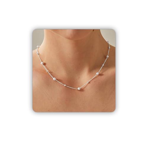 Image of SmileBelle Pearl Necklaces for Women, 18K Gold Choker