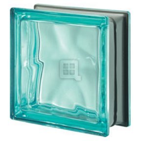 Q19 Turquoise Wave Pegasus Metalized Glass Block