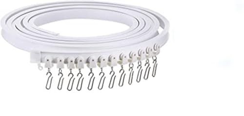 YYLUOYANG Gardinskena 100/200/300 cm gardinskena tysta gardiner tillbehör plast böjbar takskena gardinskena (300 cm)