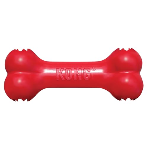 KONG Goodie Bone - Classic Durable Natural Rubber Dog Bone, Supports Mental Engagement - Treat Dispensing - Red - for Large Dogs