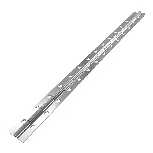 Continuous Piano Metal Hinge, Hoopever 600 X 38 X 1Mm Stainless Steel Long Hinge 270 Degree Open Heavy Duty Furniture Hinge For Pianos, Cabinet, Doors, Large Windows, Boats, With Hole, Chrome #TOP2
