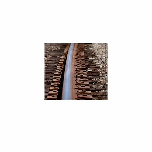 3dRose One Single Train Track in Gravel with a Curve. 11x12 Wash Cloth for Face and Body