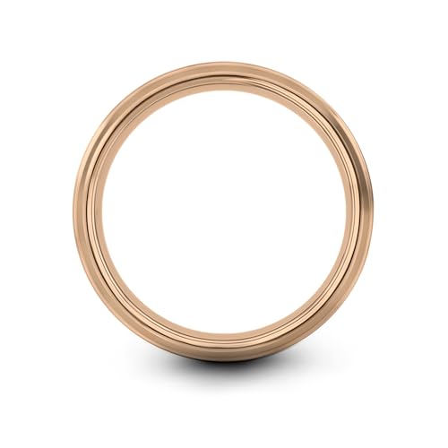 Tungsten Wedding Band Ring 6mm Men Women Comfort Fit 18k Yellow Rose Gold Grey Black Step Bevel Edge Brushed Polished2
